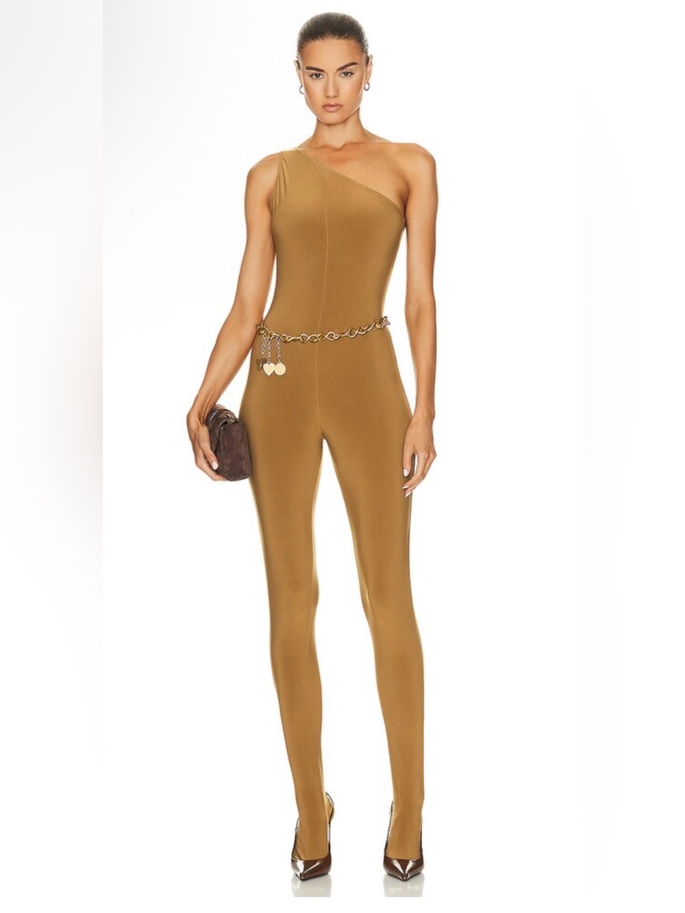 Norma Kamali One Shoulder Catsuit (Size M)